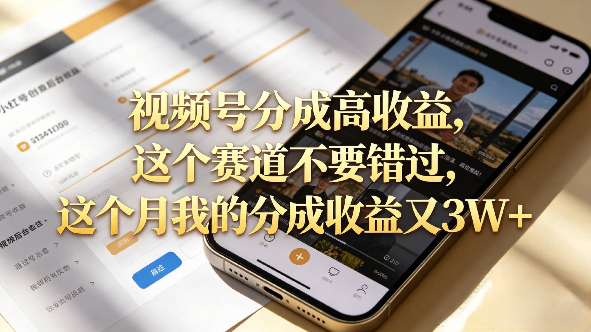 想要【视频号分成高收益】，这个赛道不要错过，这个月我的分成收益又3W+时点搞钱-网创项目资源站-副业项目-创业项目-搞钱项目时点搞钱