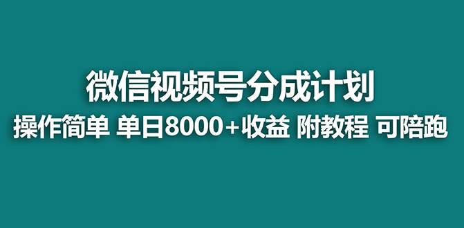 【蓝海项目】视频号分成计划，单天收益8000+，附玩法教程！时点搞钱-网创项目资源站-副业项目-创业项目-搞钱项目时点搞钱